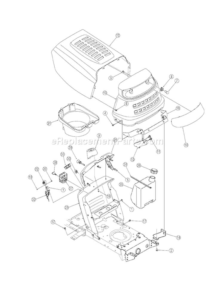 Page E Diagram and Parts List for 13AN791G755 2005 Yard Man Lawn Tractor